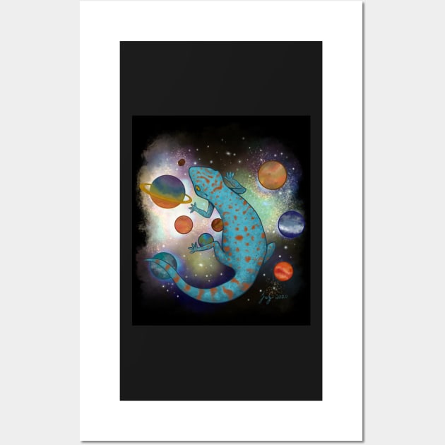 Galaxy Gecko Wall Art by jazmynmoon